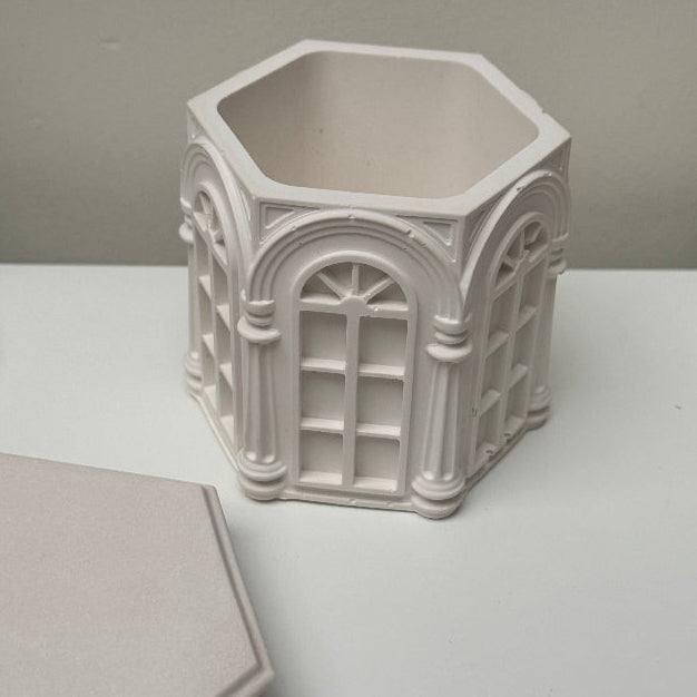 VALENTIA Handcrafted Stone Jar with Lid - Perfect for Storage and Organizing - Designs by Inaya