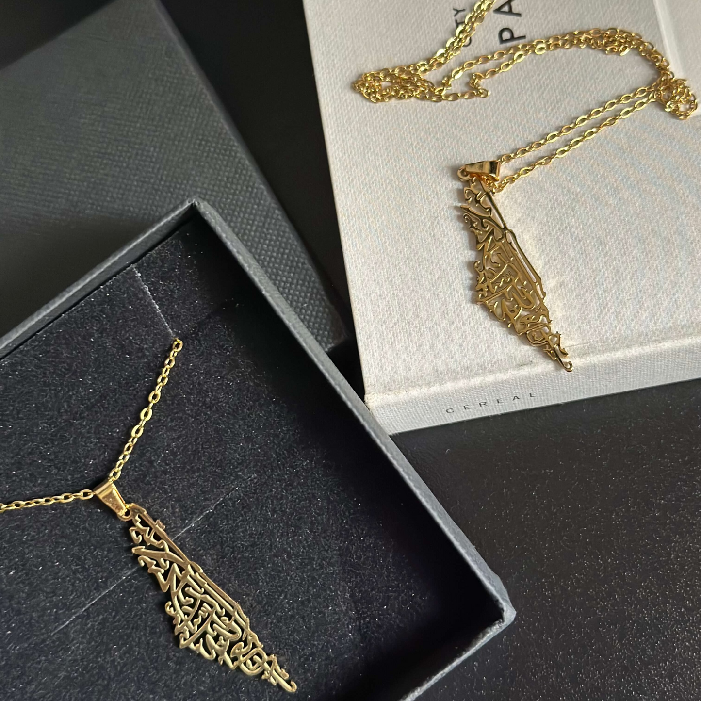 Gold Palestine Map Necklace - Designs by Inaya