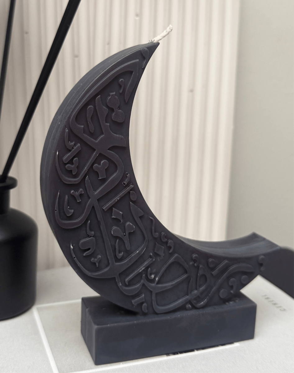 Arabic Moon Candle Black Oudh Fragrance - Designs by Inaya