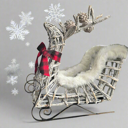 Deluxe Christmas Reindeer Sleigh Decoration Festive Ornaments - Designs by Inaya