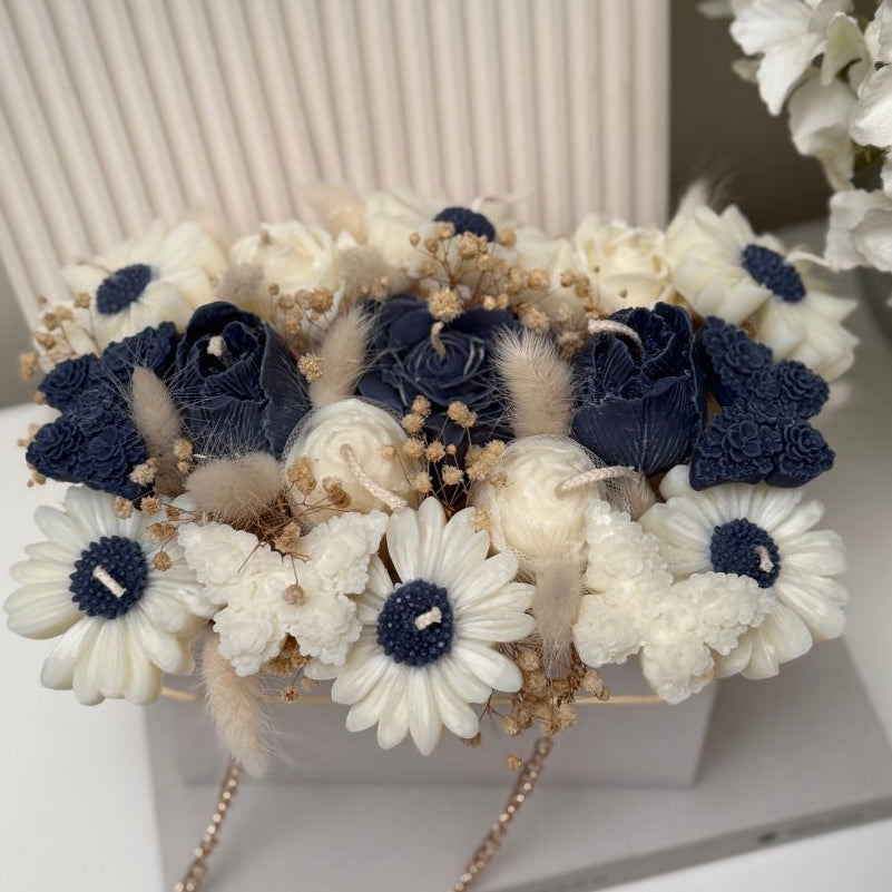 Flower Candle Bouquet Handbag Gift box | Luxury Gifts - Designs by Inaya