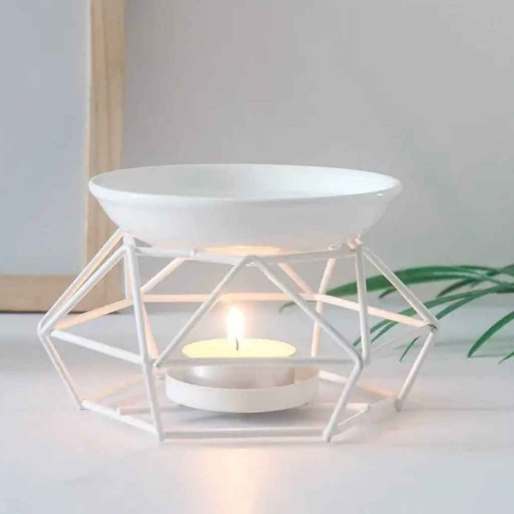 Geometric Wax Burner for Home Fragrance and Modern Decor