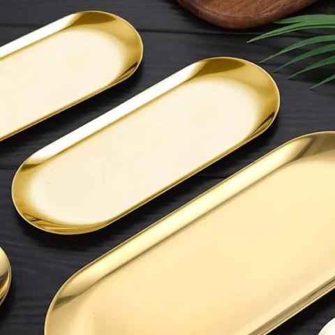 Gold Oval Decor Tray
