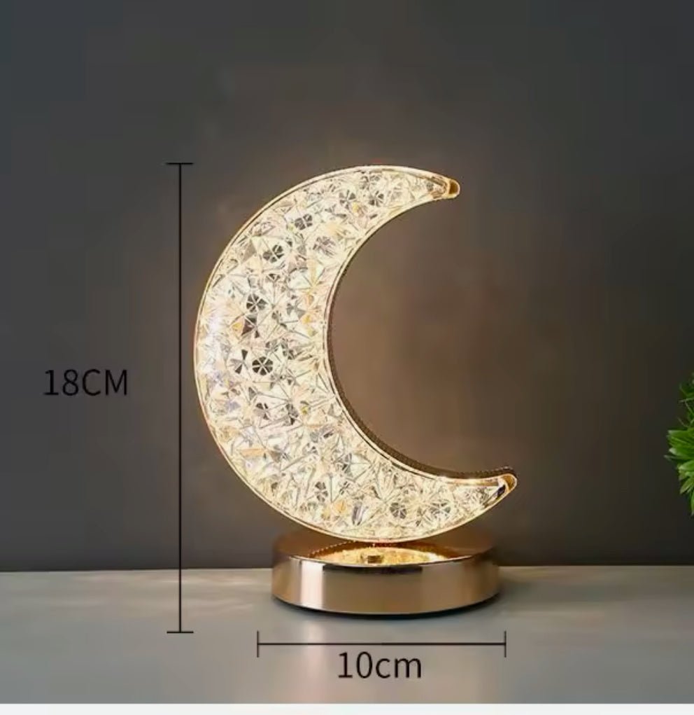 LED Crystal Touch Moon Lamp | Eid - Designs by Inaya
