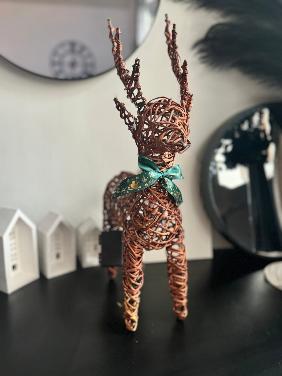 LED Rattan Reindeer (Indoor & Outdoor) 60cm Christmas Decoration Waterproof - Designs by Inaya