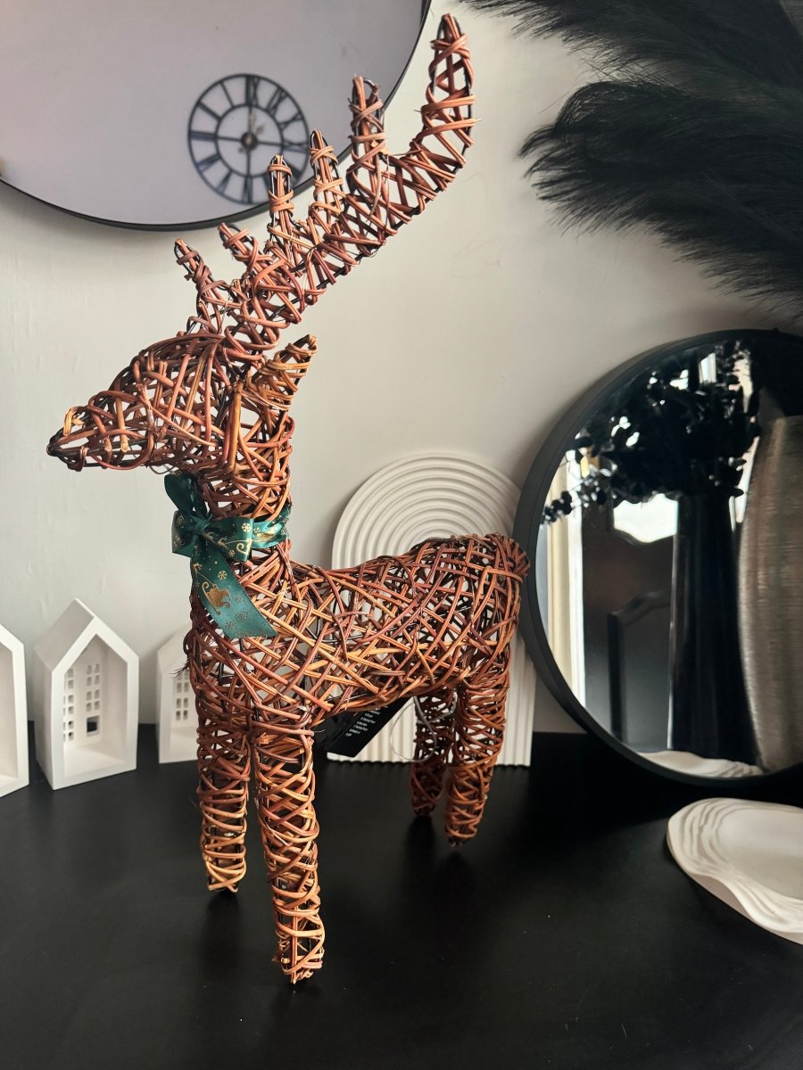 LED Rattan Reindeer (Indoor & Outdoor) 60cm Christmas Decoration Waterproof - Designs by Inaya