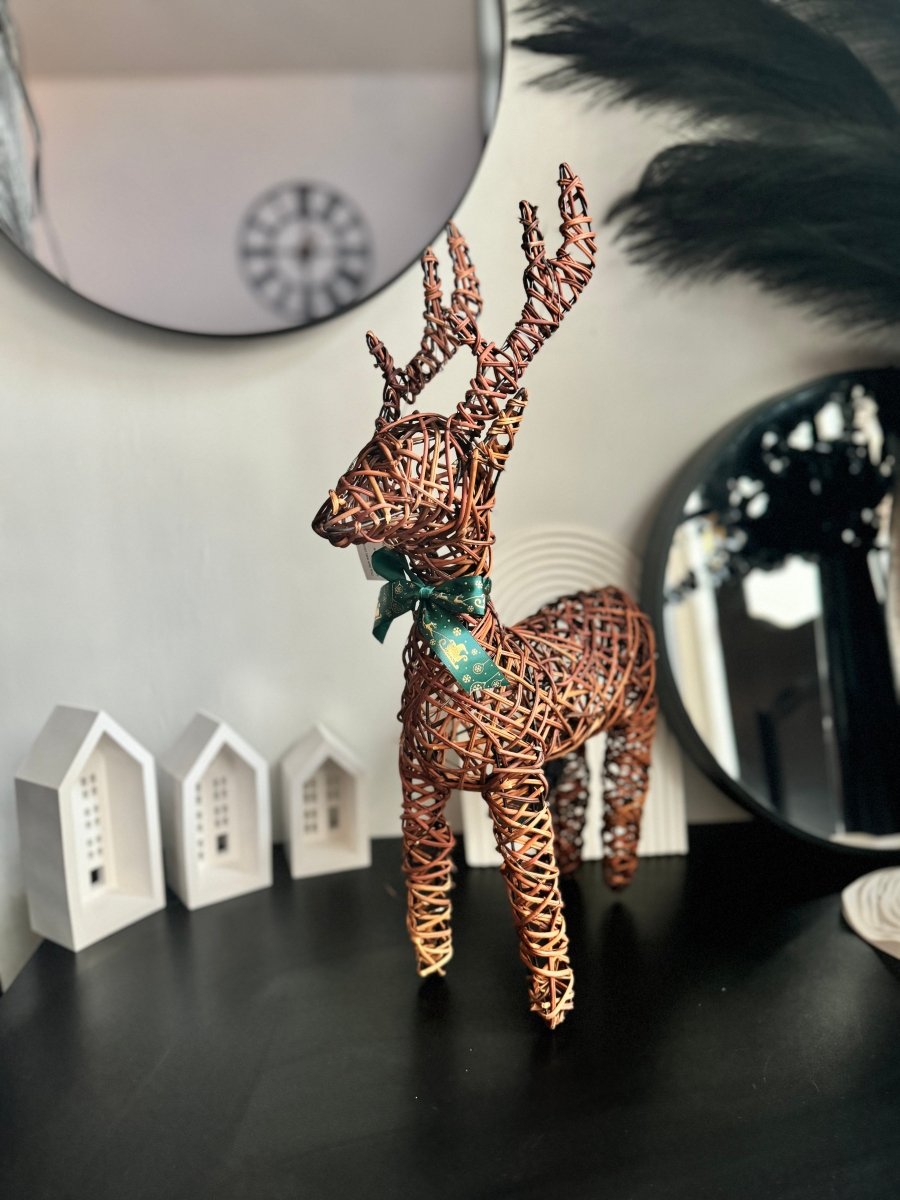 LED Rattan Reindeer (Indoor & Outdoor) 60cm Christmas Decoration Waterproof - Designs by Inaya
