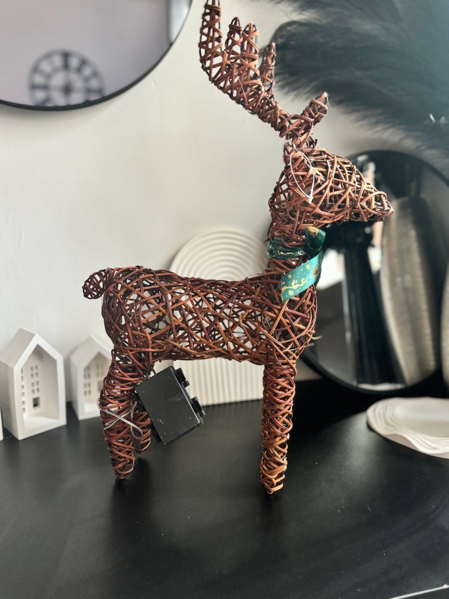 LED Rattan Reindeer (Indoor & Outdoor) 60cm Christmas Decoration Waterproof - Designs by Inaya