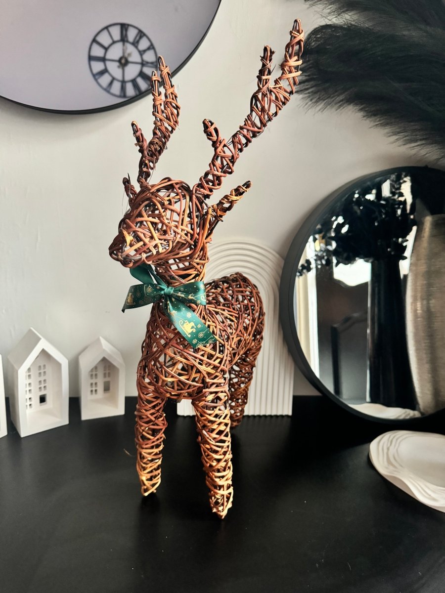 LED Rattan Reindeer (Indoor & Outdoor) 60cm Christmas Decoration Waterproof - Designs by Inaya