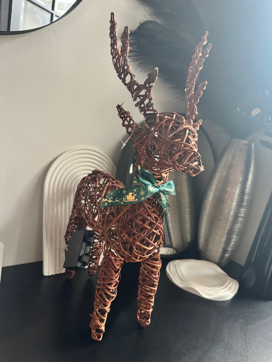 LED Rattan Reindeer (Indoor & Outdoor) 60cm Christmas Decoration Waterproof - Designs by Inaya