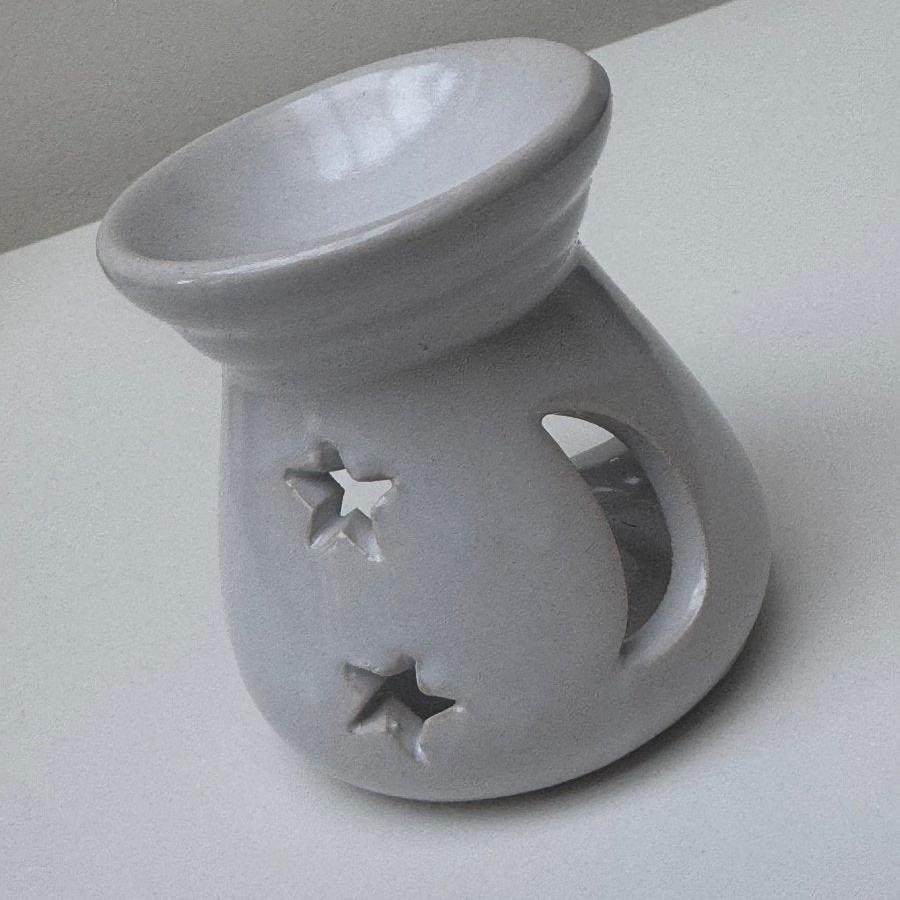 Mini Moon & Star oil / wax burner white - Designs by Inaya