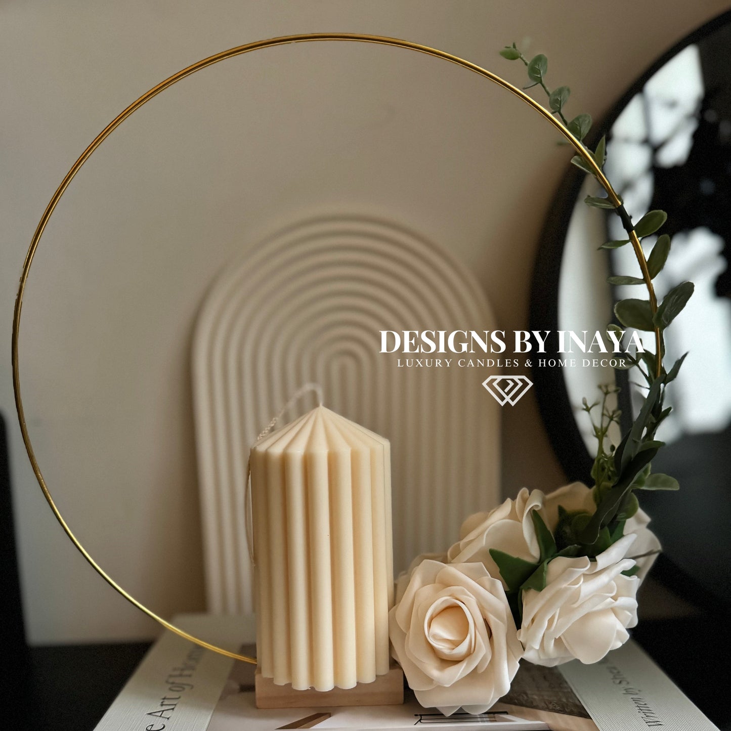 Minimalist Floral Gold Ring | Table | Event Decor - Designs by Inaya