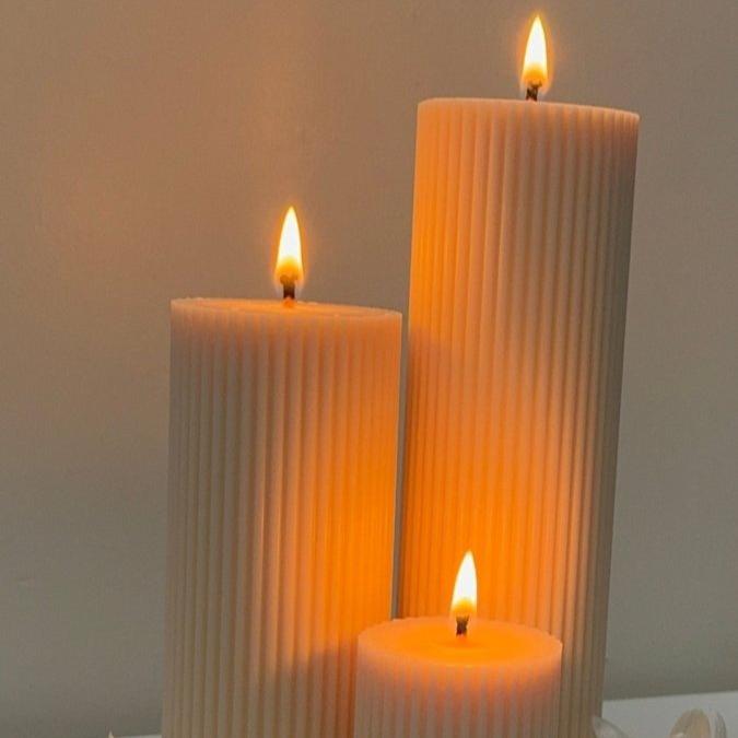 Minimalist Pillar Candle Scented Home Decor Gift - Designs by Inaya
