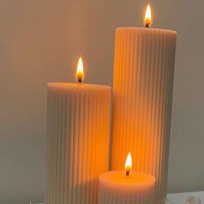 Minimalist pillar candle gift set modern home styling