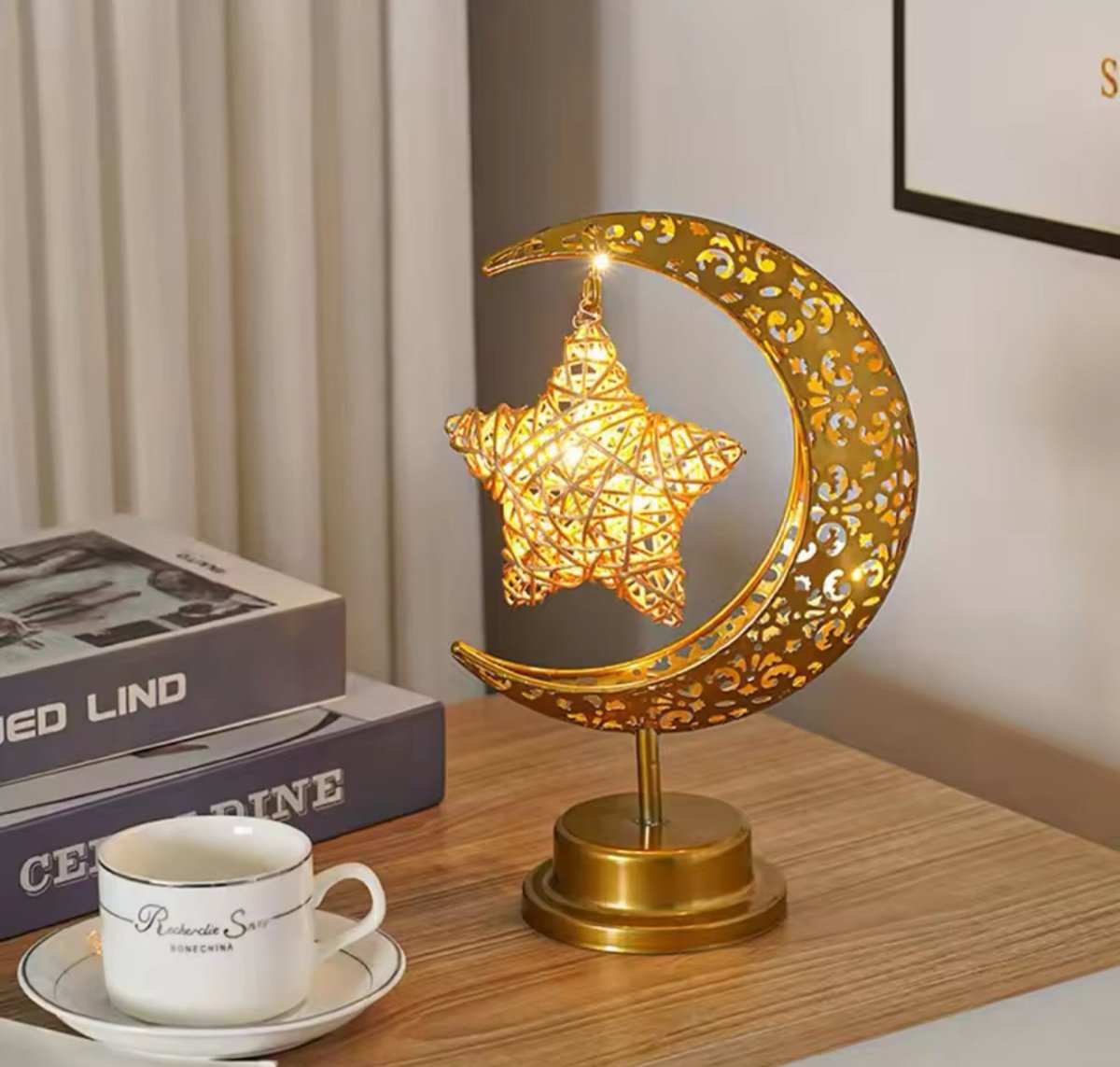 Moon & Star Decor Lamp | Eid - Designs by Inaya