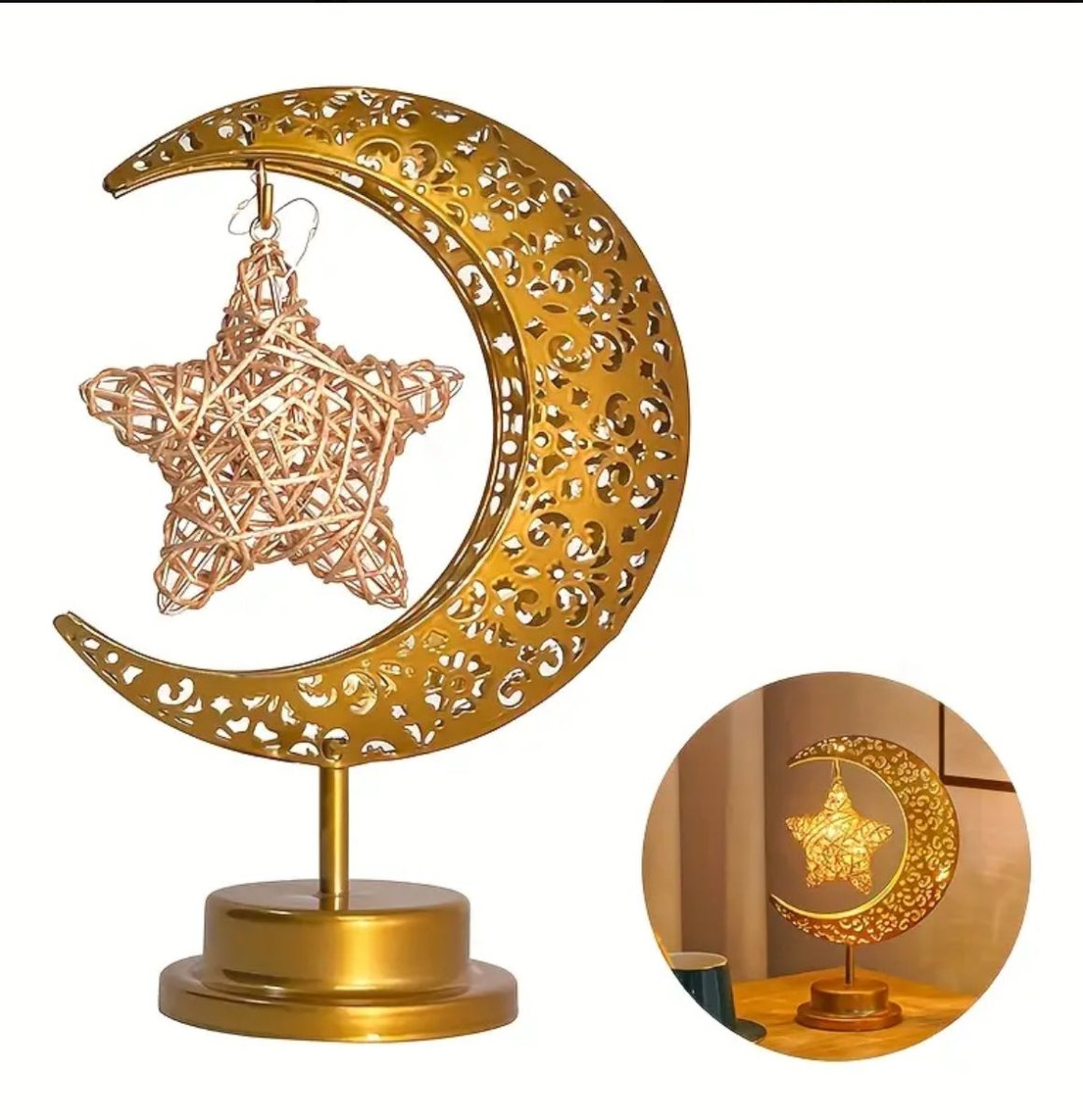 Moon & Star Decor Lamp | Eid - Designs by Inaya