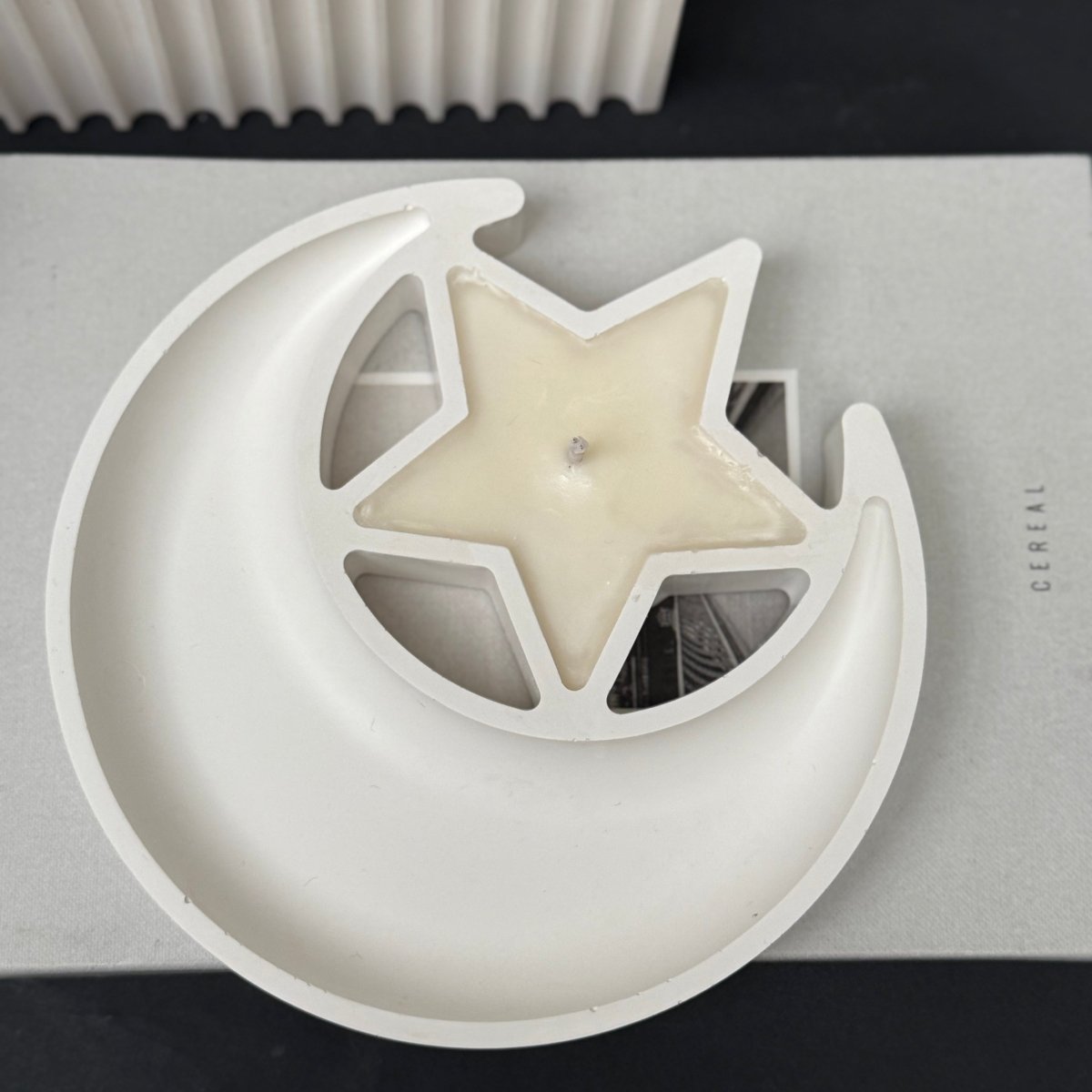 Moon & Star stone Candle tray | Oud - Designs by Inaya