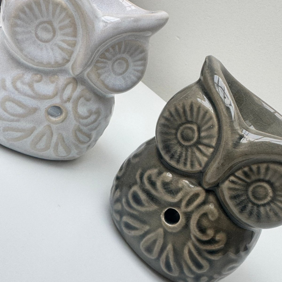 Ceramic owl wax melt and oil burner for autumn home decor