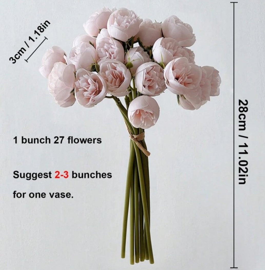 Pink Silk Peony Flowers - Designs by Inaya