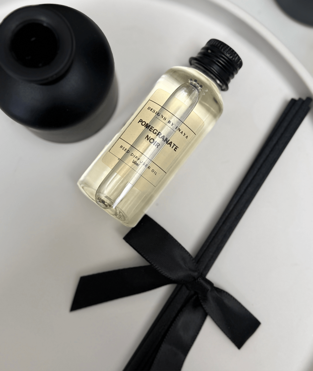 Reed Diffuser Matte Black 50ml Set - Designs by Inaya