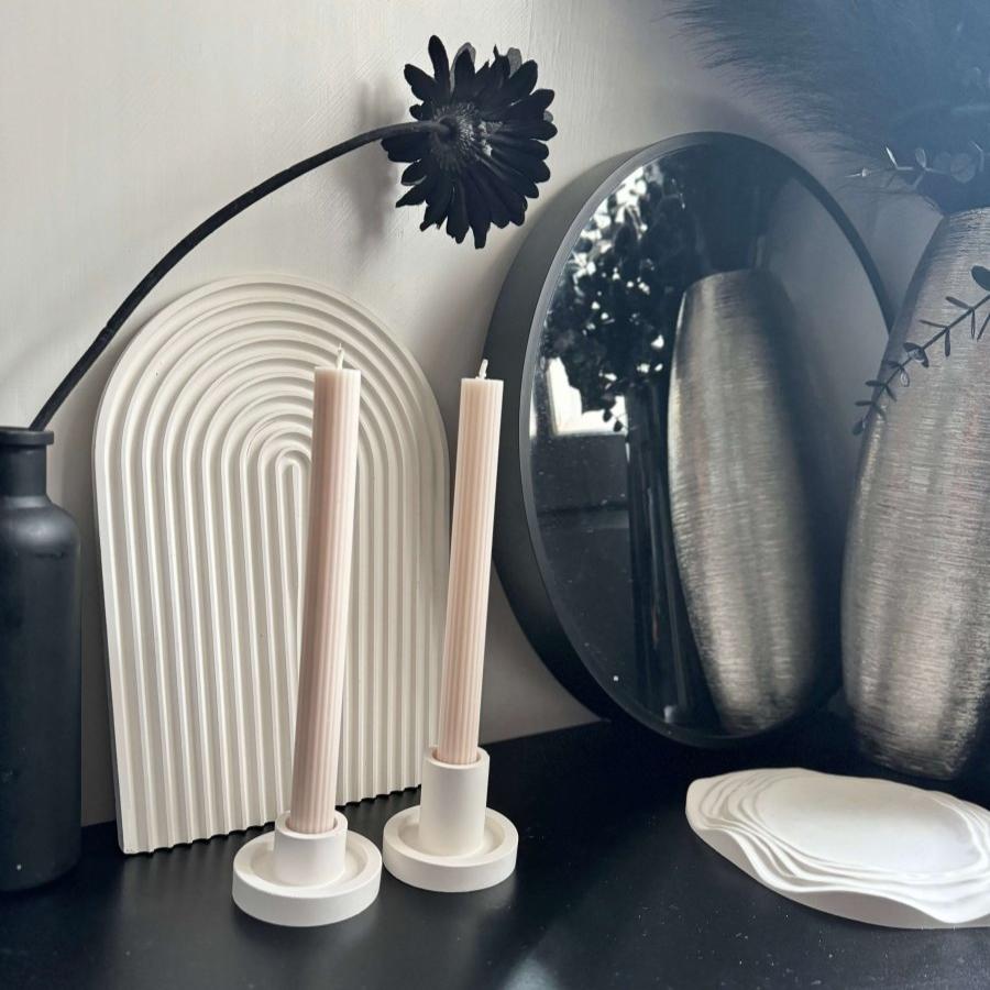 Soy wax taper candle centrepiece styling