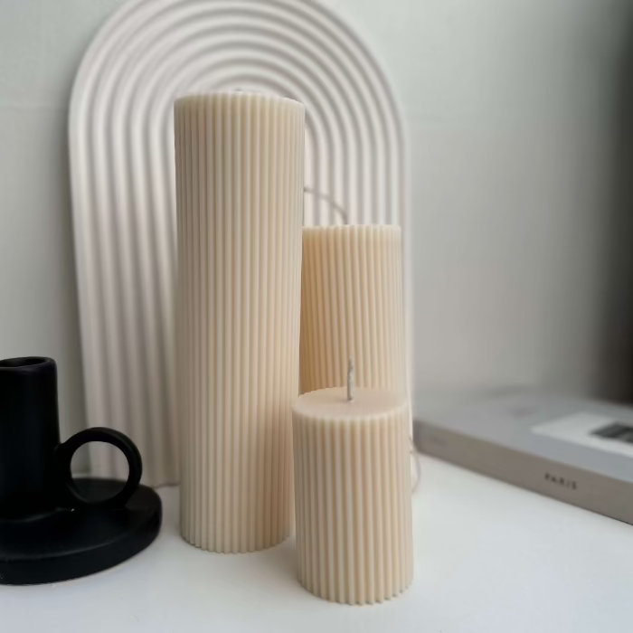 Minimalist Pillar Candle Scented Home Decor Gift - Designs by Inaya