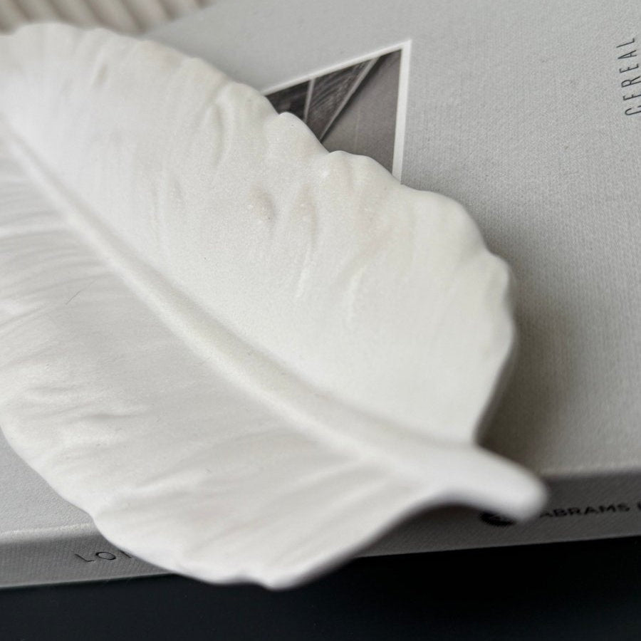 Stone Feather Tray | Ceramic Decor - Designs by Inaya