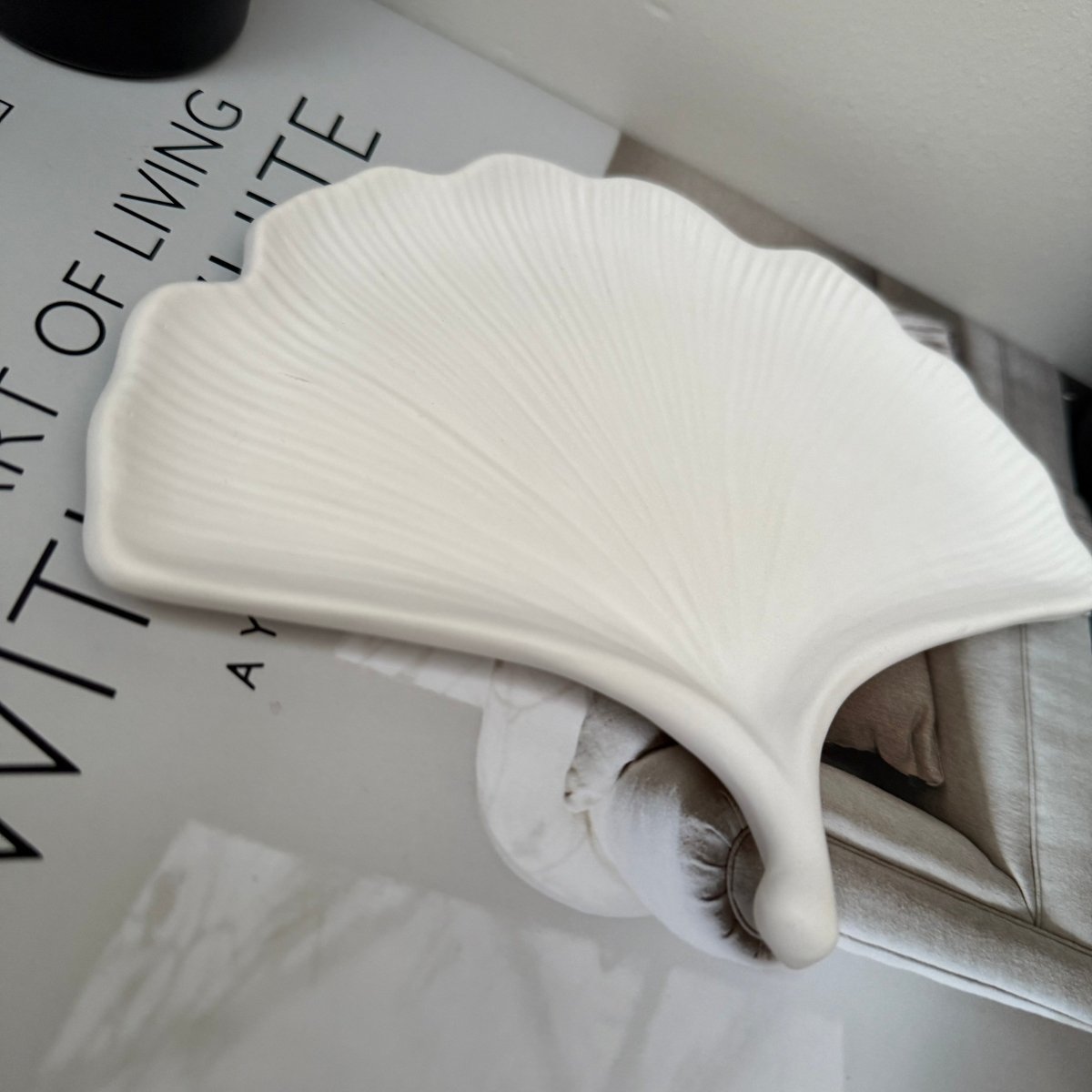 Stone Ginkgo Leaf Jewellery Organiser - Luxury Decor Tray - Designs by Inaya