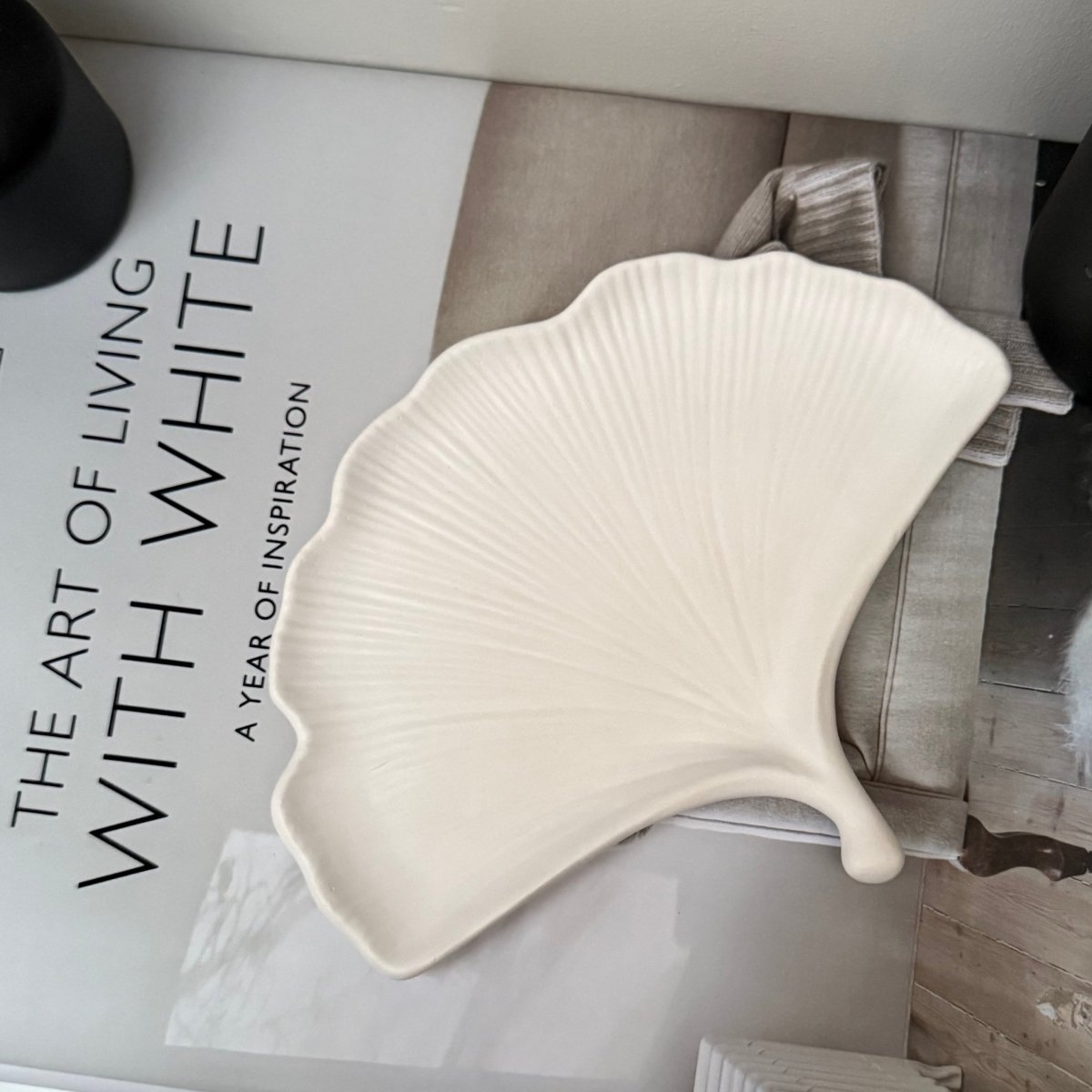 Stone Ginkgo Leaf Jewellery Organiser - Luxury Decor Tray - Designs by Inaya
