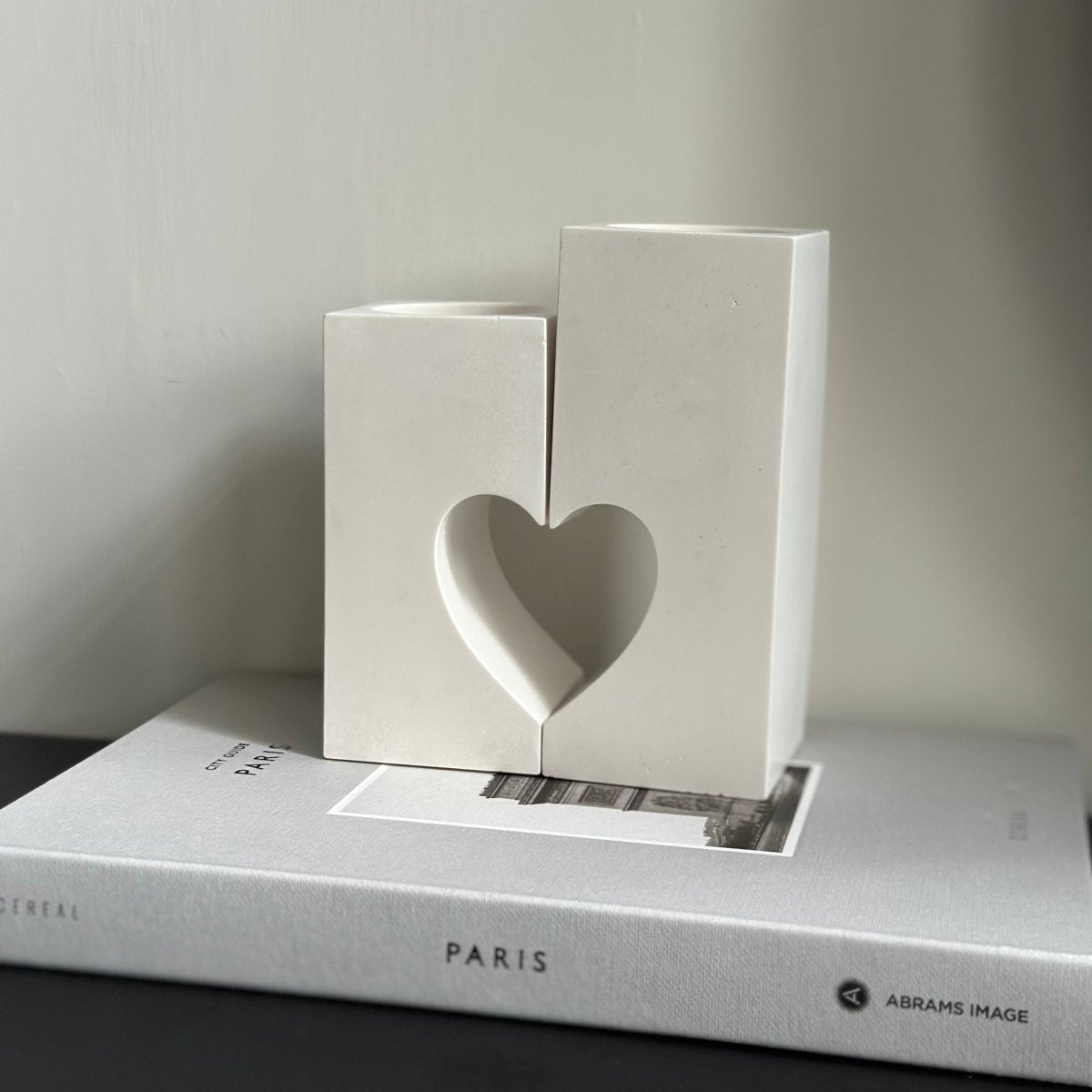 Stone Heart Tea Light Candle Holder Set - Designs by Inaya