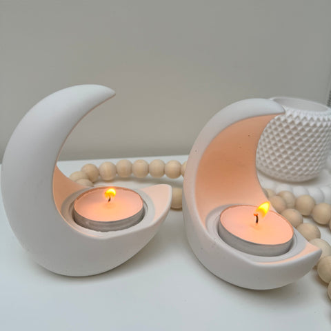 Stone Moon Tealight Candle Holder