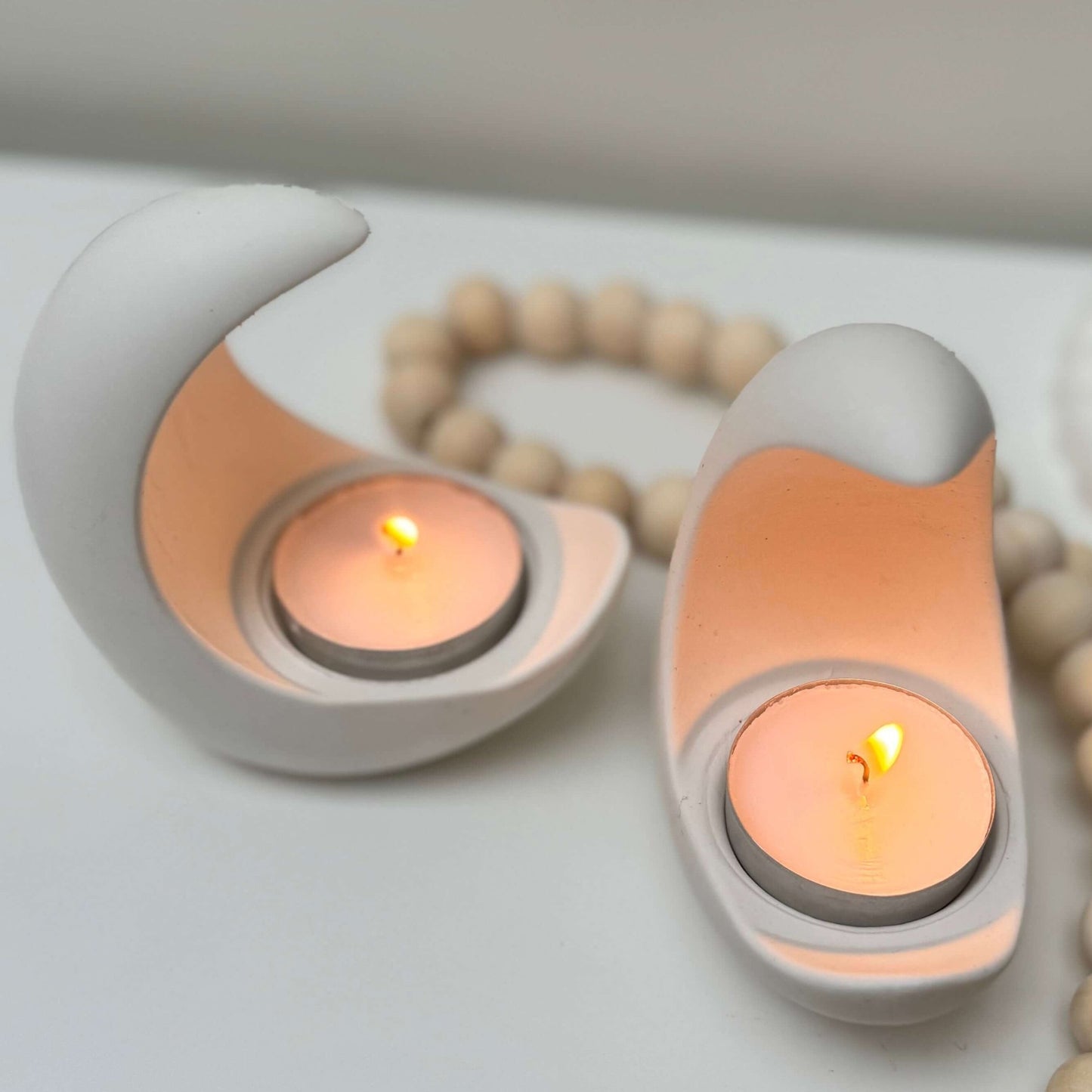 Stone Moon Tea Light Candle Holder - Designs by Inaya