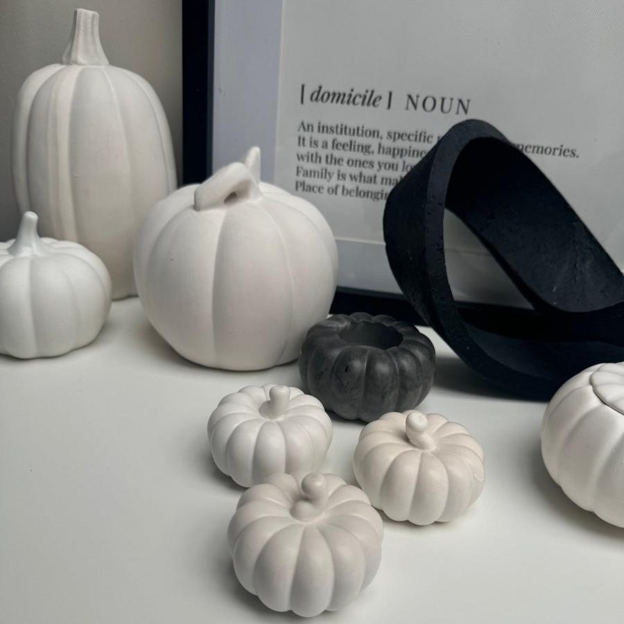 Stone Pumpkin Ornament - Autumn Home Décor - Designs by Inaya