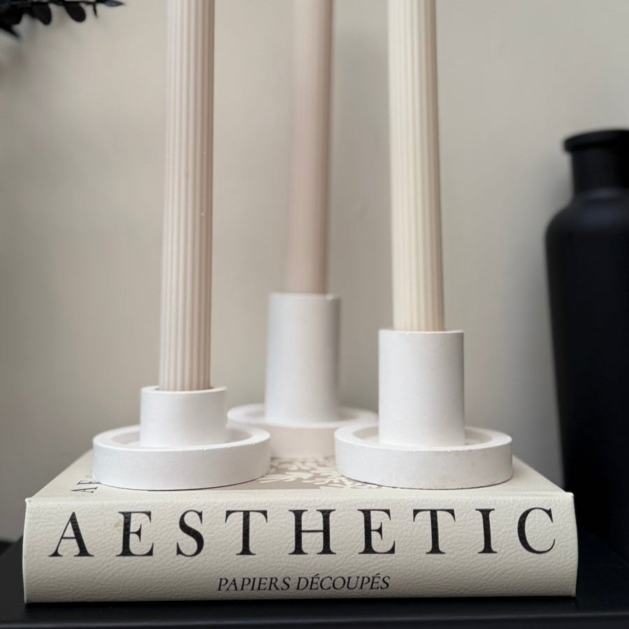 Stone Taper Candle Holder Set - Designs by Inaya