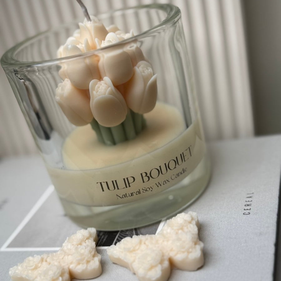 TULIP BOUQUET Soy Candle | English Pear & Freesia - Designs by Inaya