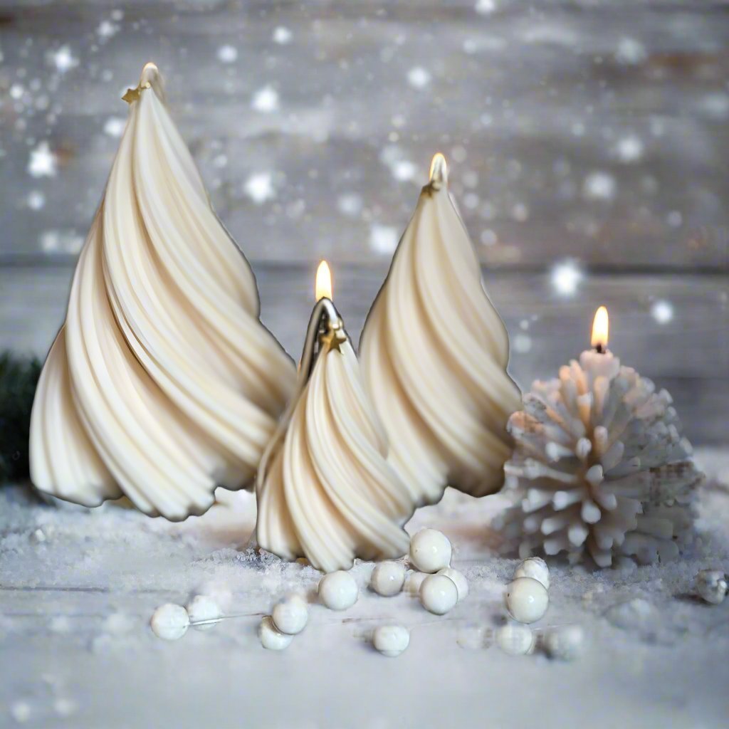 Twirl Christmas Tree Candle Gift set of 3 - Designs by Inaya
