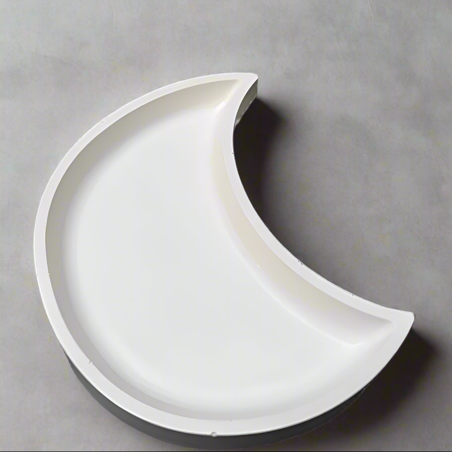 White Handcrafted Ceramic Moon Tray - Designs by Inaya
