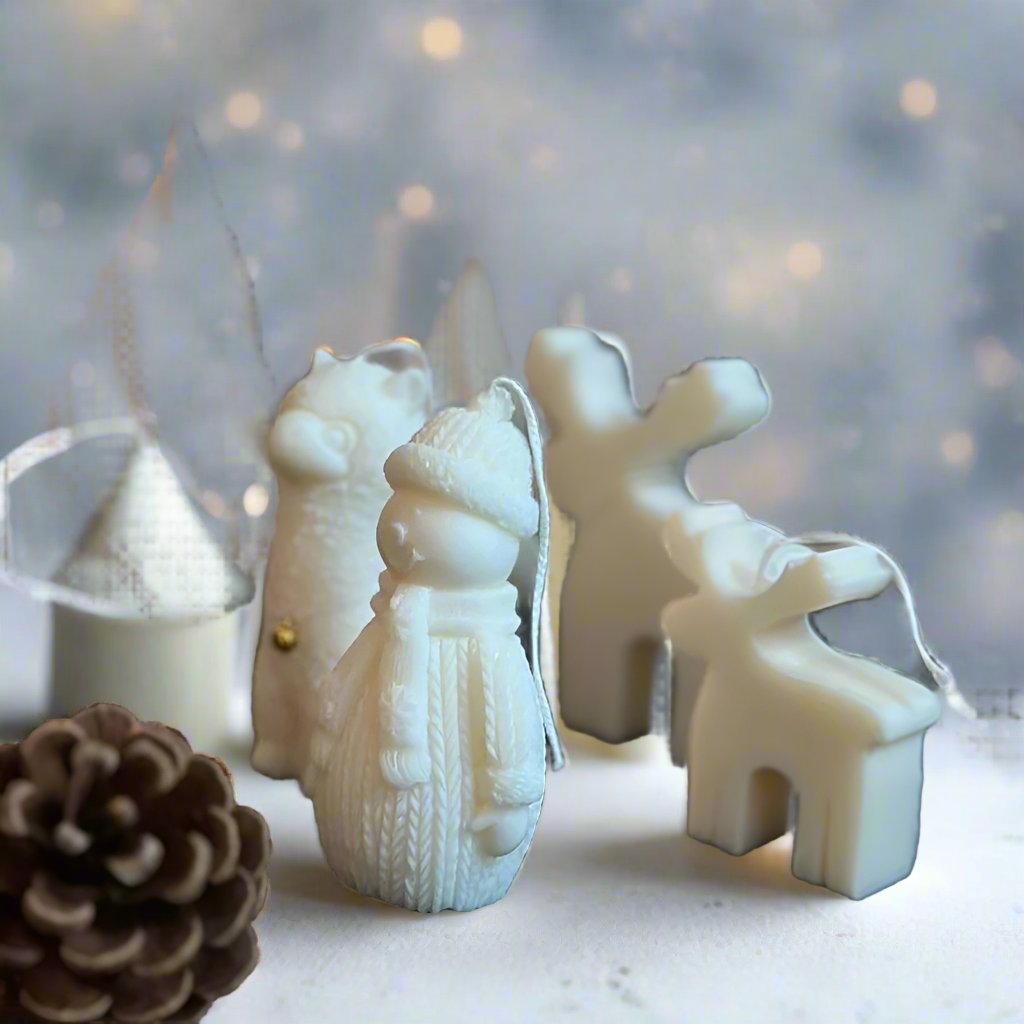 Winter Snowman Soy Wax Scented Candle for Christmas Decor - Designs by Inaya