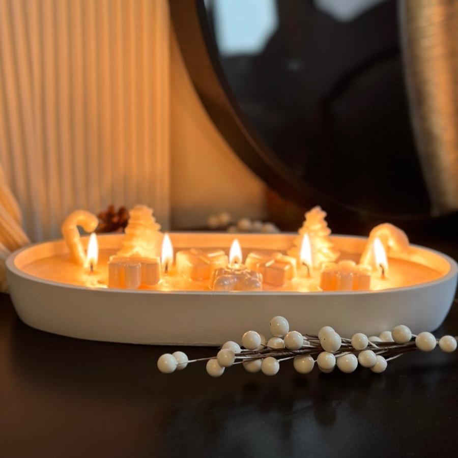 Winter Wonderland Oval Christmas Candle - Designs by Inaya