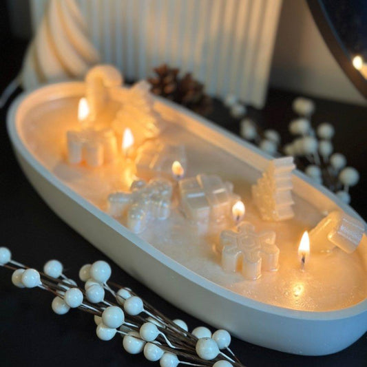 Winter Wonderland Oval Christmas Candle - Designs by Inaya