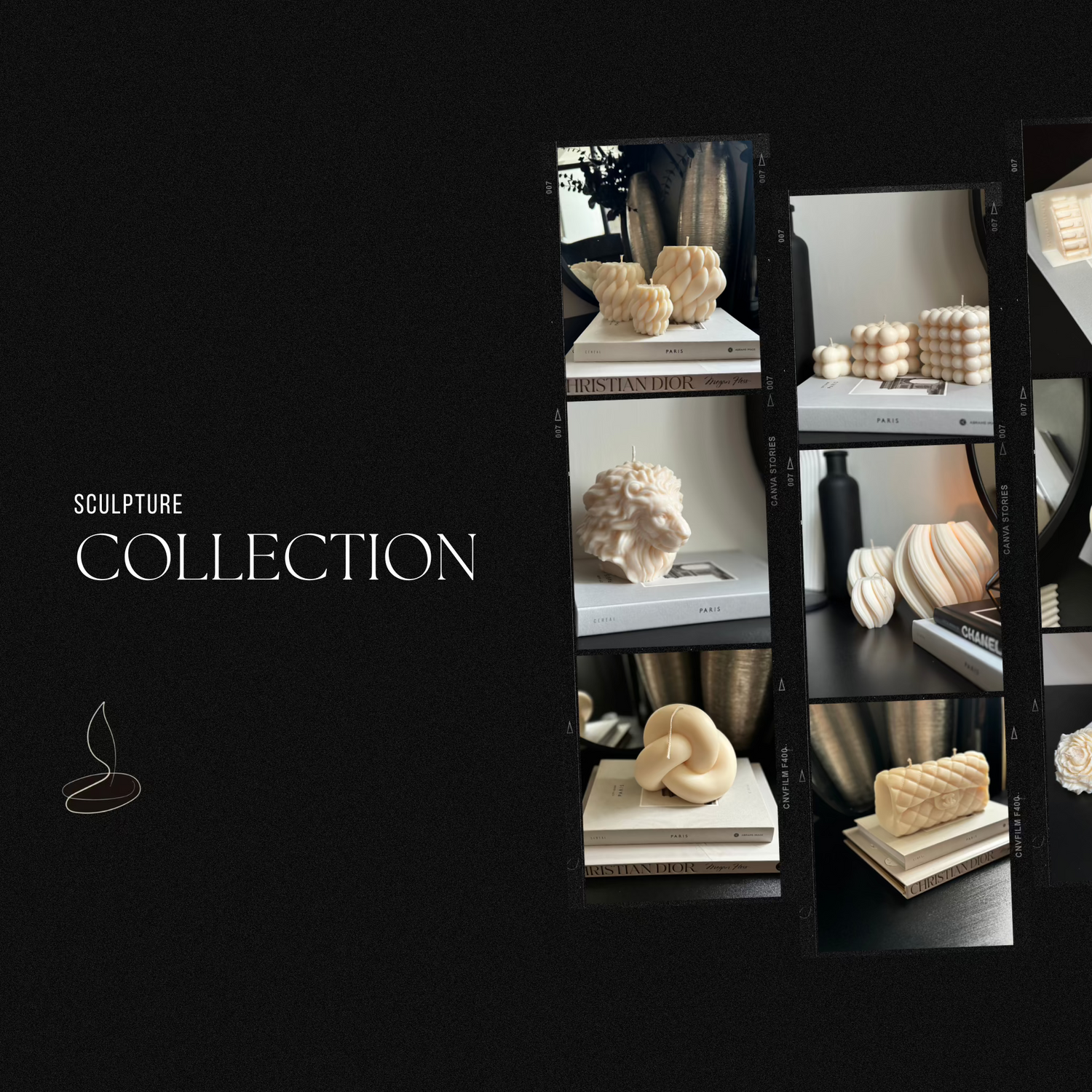 Soy wax sculpture candle collection- Luxury home aesthetics - home decor & gifts - designs by inaya