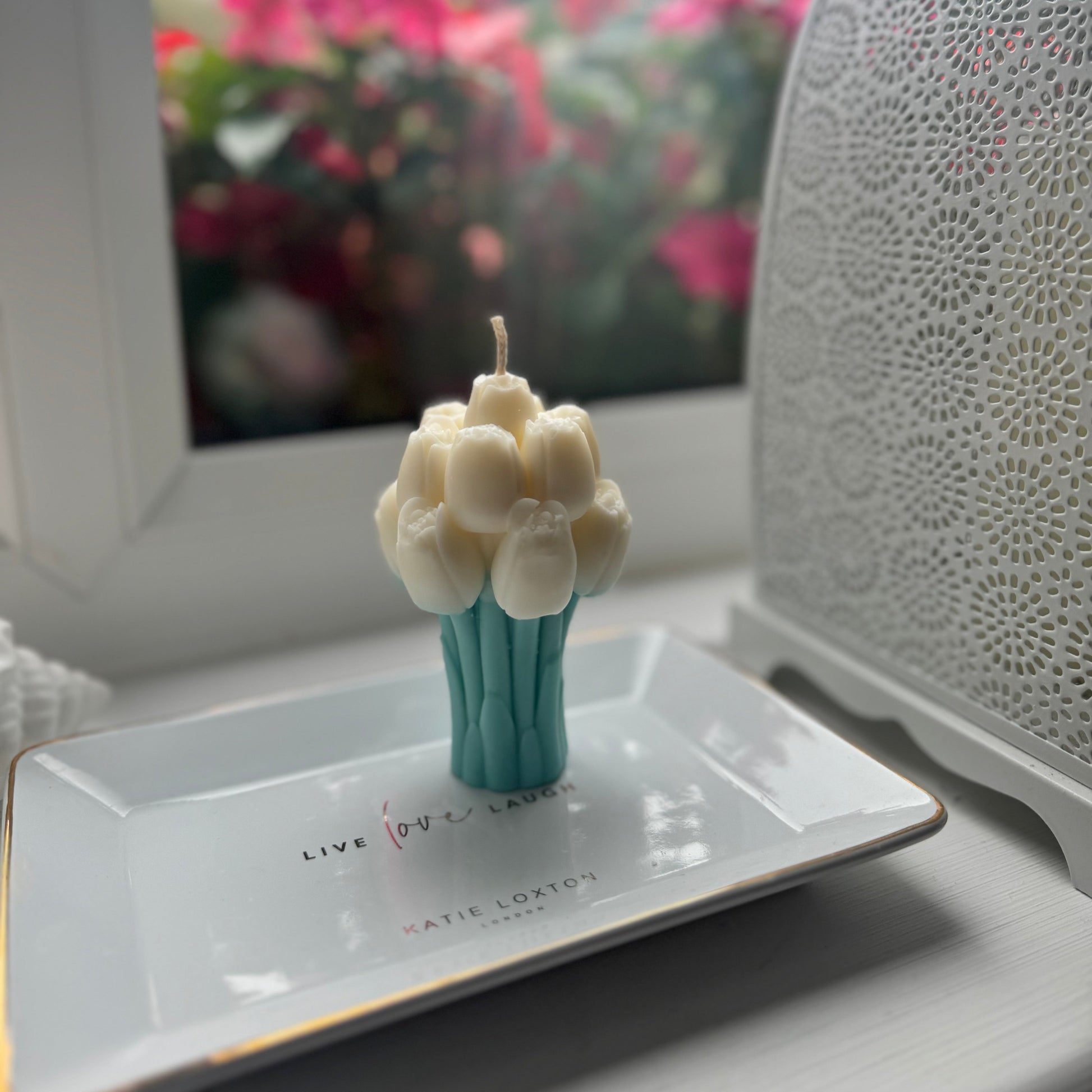 Tulip Bouquet Sculpture Soy Wax Scented Candle | Floral Home Decor | Luxury Gifts - Designs by Inaya