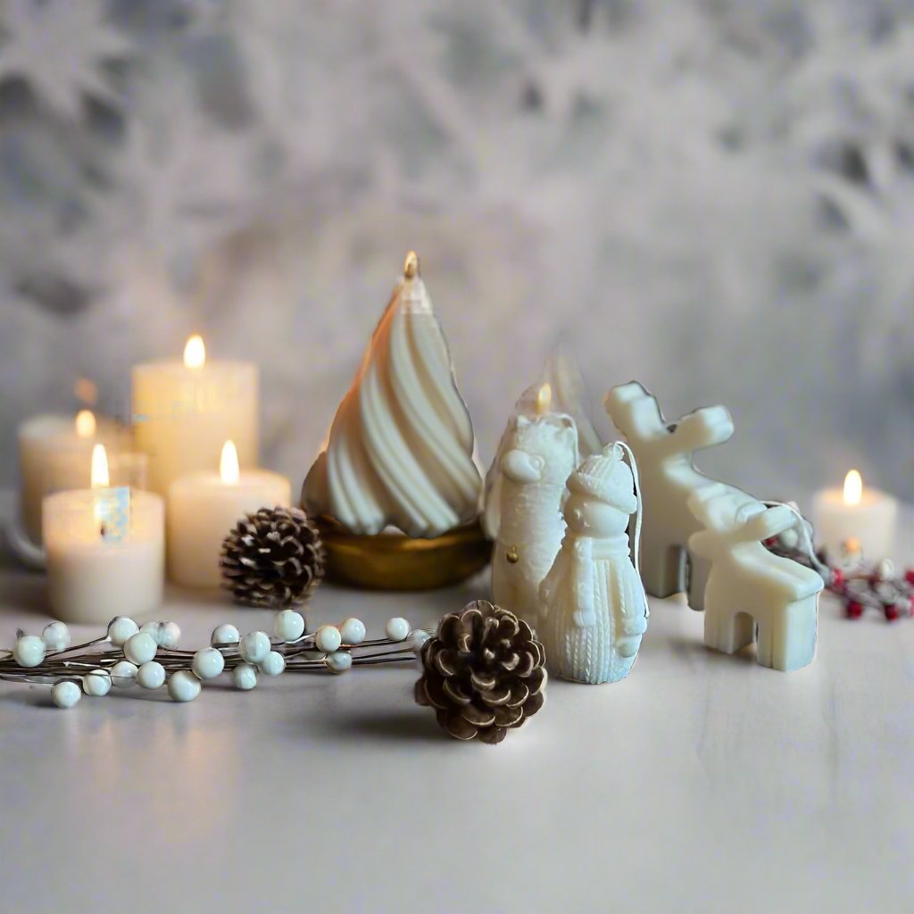 Alpaca Soy Wax Scented Candle with Gold Bell | Christmas Home Fragrance Decoration - Designs by Inaya
