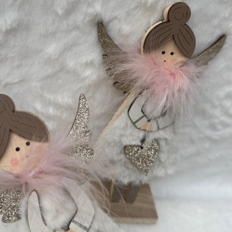 Angel White & Pink Christmas Decor Ornament - Designs by Inaya