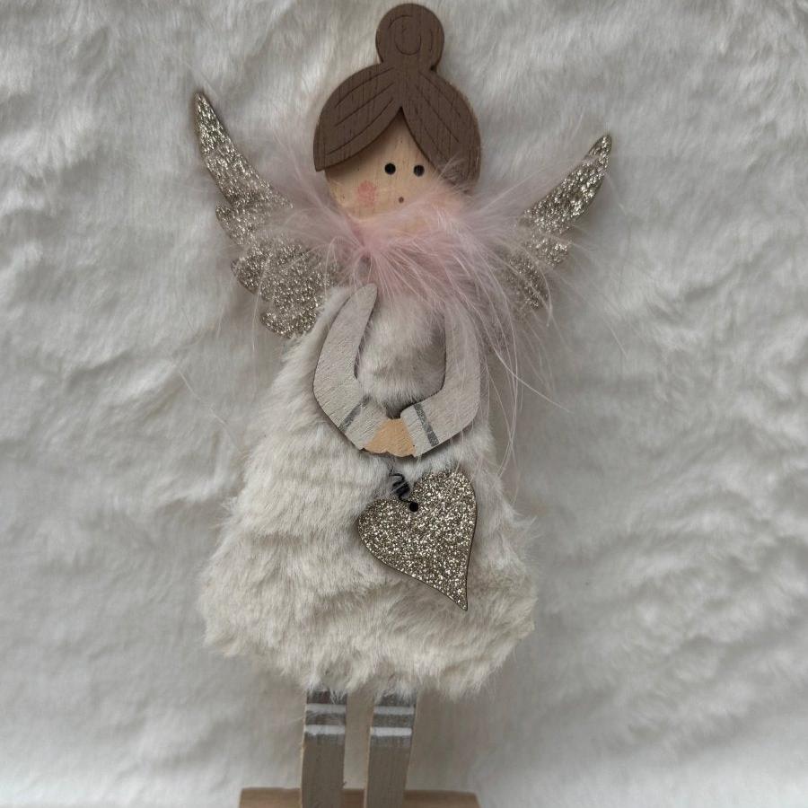 Angel White & Pink Christmas Decor Ornament - Designs by Inaya