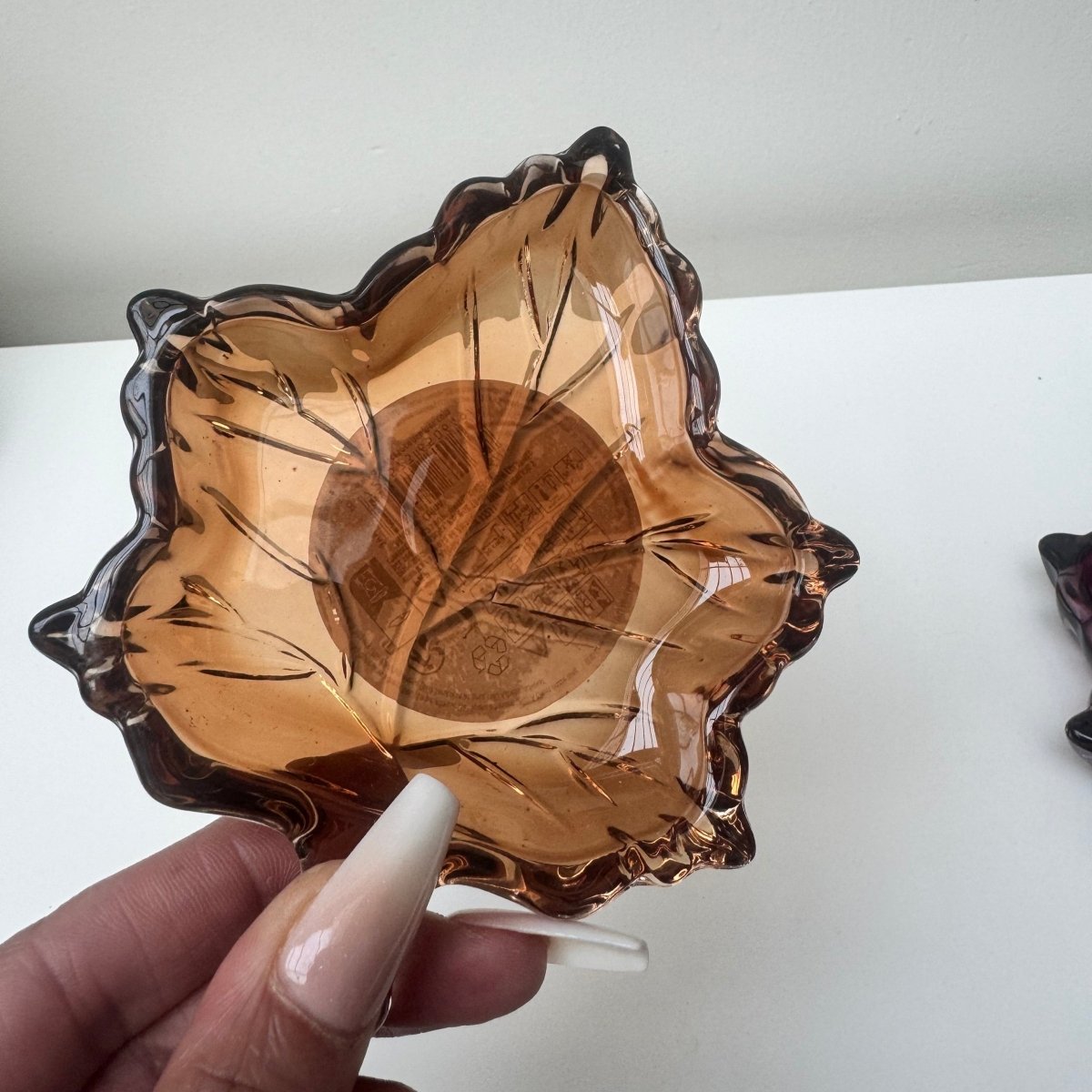 Autumn Home Maple Leaf Glass Small Trinket Tray - Designs by Inaya