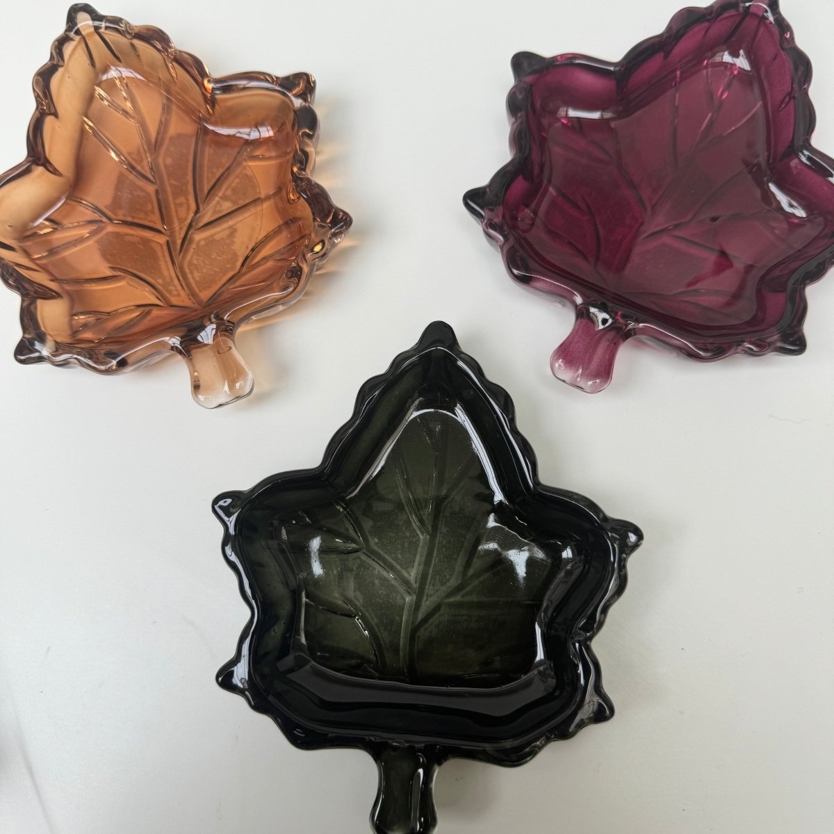 Autumn Home Maple Leaf Glass Small Trinket Tray - Designs by Inaya