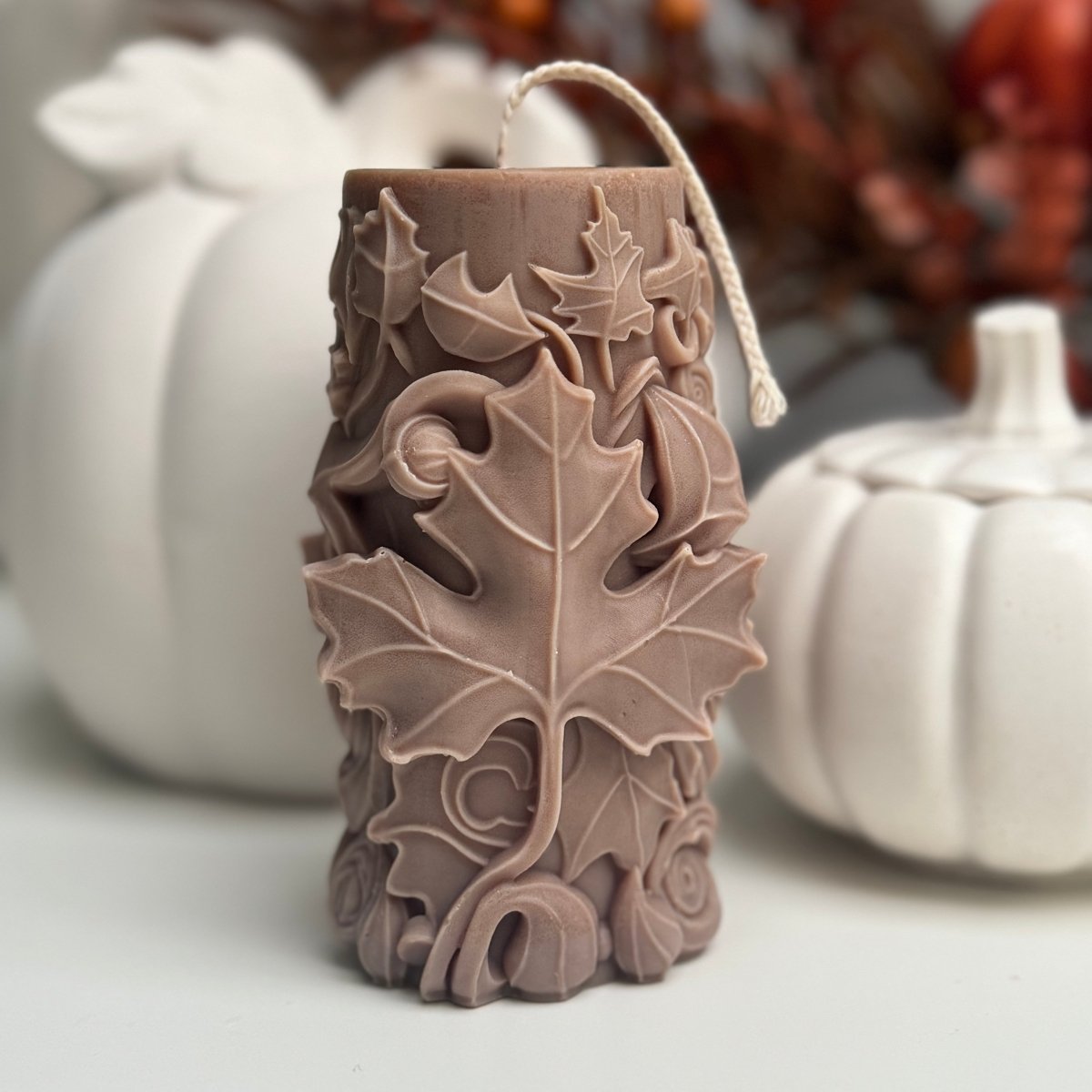 Autumn Maple Leaf Scented Sculpture Decor Candle - Designs by Inaya