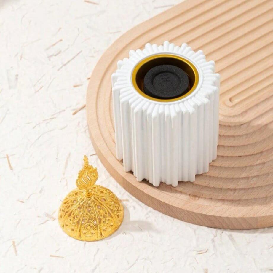 Bakhoor Incense Burner | Gold | White | Black - Designs by Inaya