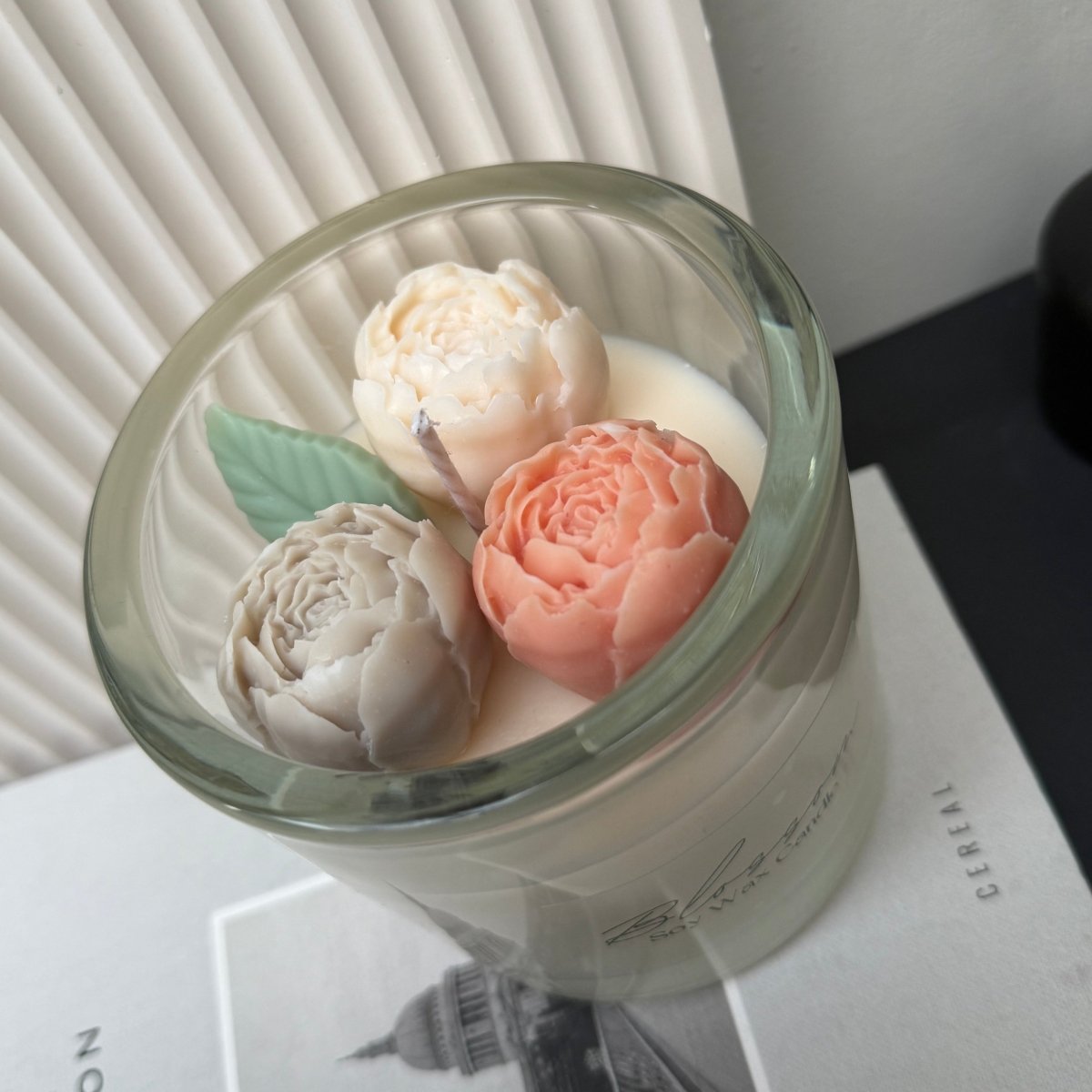 Blossom Soy Wax Flower Candle Jar | Bloom Collection - Designs by Inaya